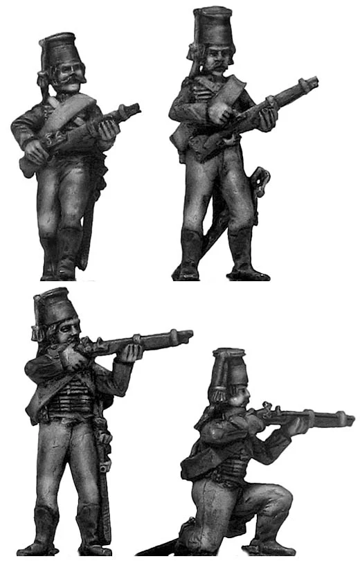 1756-63 Saxon Hussar dismounted, mirliton, skirmishing (28mm)