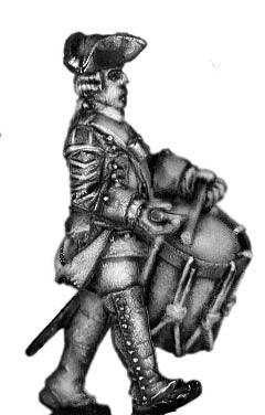 1756-63 Saxon Musketeer drummer, marching (28mm)