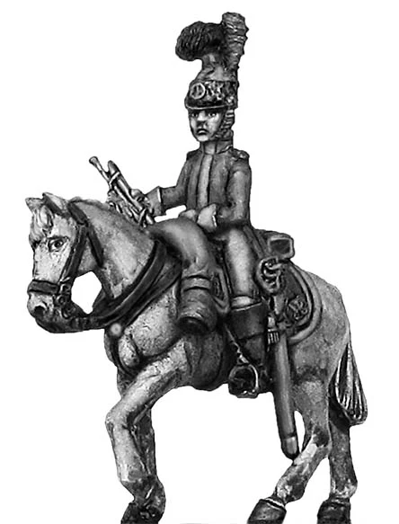 1812 Kürrassier-Regiment von Zastrow trumpeter, trumpet in hand (28mm)