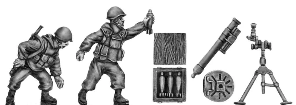 1980's Soviet Mortar with two crew (28mm)