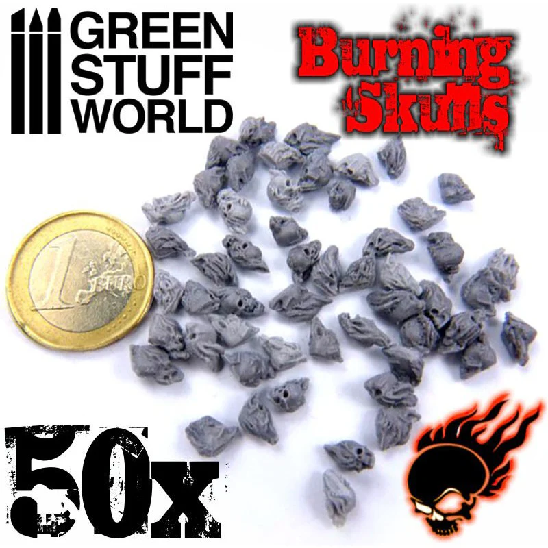 50x Resin Burning Skulls - Image 2