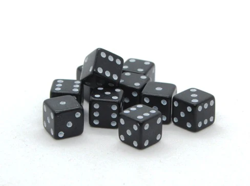 7mm Dice - black (x10)