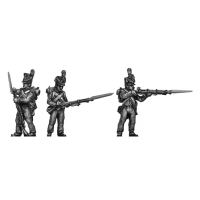 Belgian Line Infantry, centre company, firing and loading (18mm)