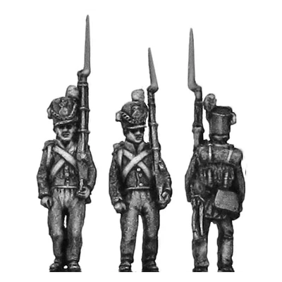 Belgian Line Infantry, centre company, marching (18mm)