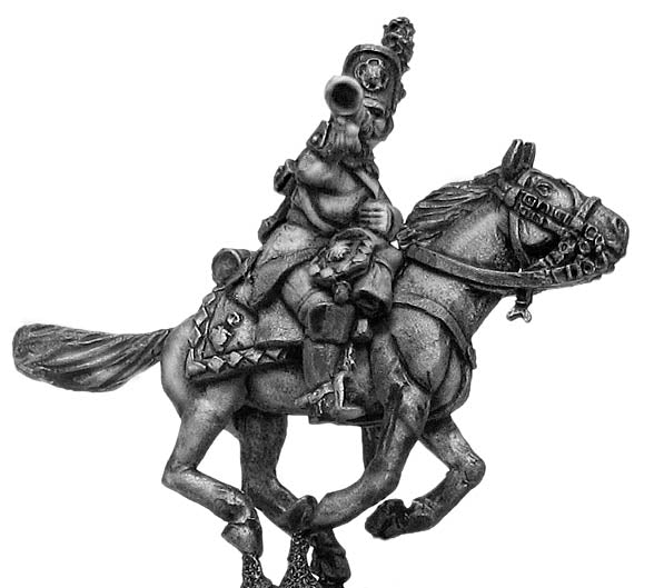 Chevauxleger Trumpeter, charging, in casquet hat (28mm)