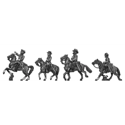 Confederate Generals - Lee, Longstreet, Jackson, Stuart (15mm)
