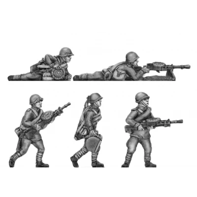 Helmets, DP LMG crews moving and firing (20mm)