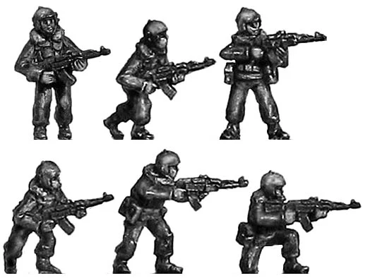 Russian MVD infantry, maska helmet, firing or advancing with AK-74 (15mm)