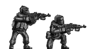 Russian MVD infantry, maska helmet and visor, firing AK74 w underslung grenade launcher (15mm)