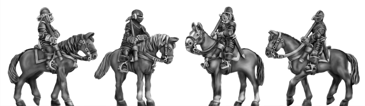 Cuirassier w/poleaxe at rest (18mm)