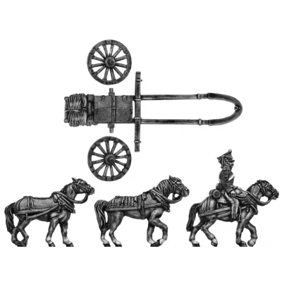 Foot artillery small caisson (Troika) team (18mm)