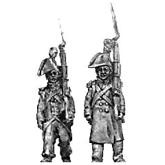 Grenadier, bicorne & greatcoat, march attack (18mm)
