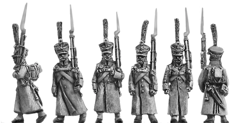 Grenadier in greatcoat marching (18mm)