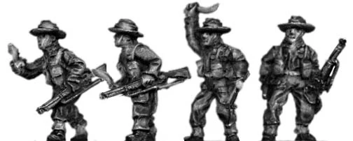 Gurkha infantry with No1 Mk3 rifle khukri drawn in slouch hat (15mm)