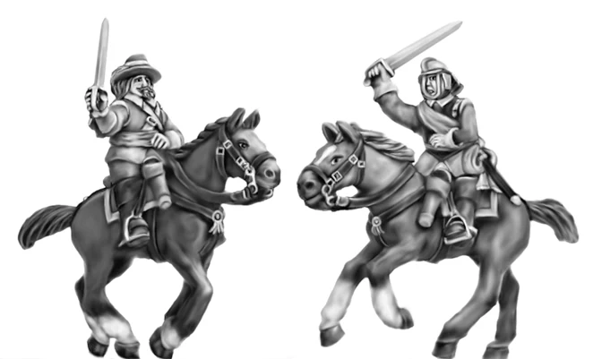 Harquebusier officer charging (18mm)