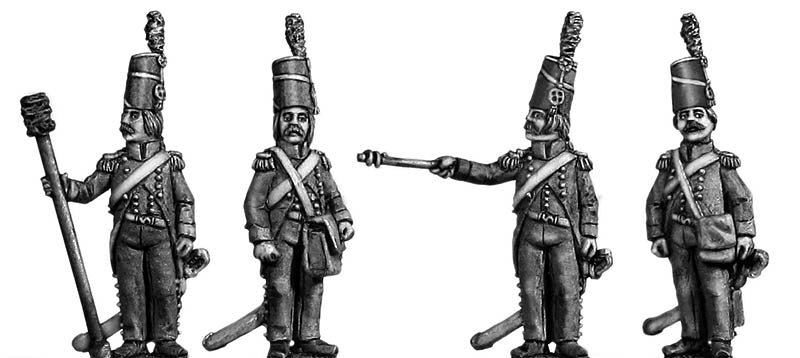 Horse Artilleryman chasseur coat firing gun Mirliton style shako (28mm)