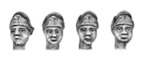 Italian Askari head in bustina –four heads (15mm)
