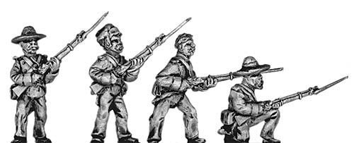 Mexican Line Infantry, in irregular hats, skirmishing (18mm)
