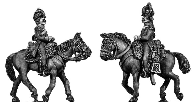 Mounted Horse Artilleryman hussar jacket casque (infantry style) (28mm)