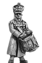 Musketeer drummer in greatcoat (18mm)