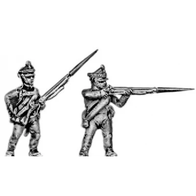 Musketeer/Jager, firing and loading (18mm)
