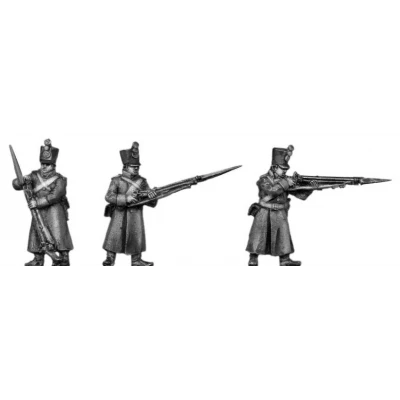 Musketeer, shako, greatcoat, skirmishing (18mm)