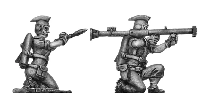 Rocket girls bazooka team in helmets (28mm)