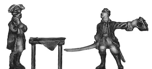Russian dismounted general staff and table (18mm)