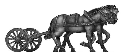 Russian limber and two horses (18mm)