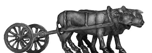 Russian limber and two oxen (18mm)
