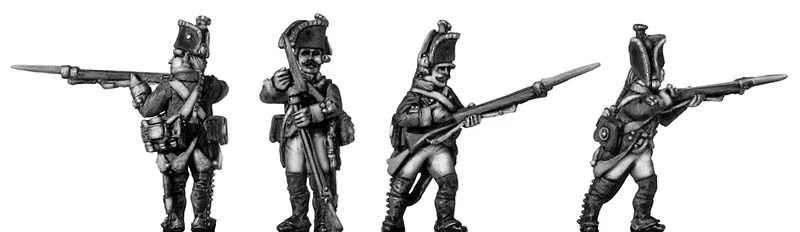 Russian Musketeer, coat - no lapels, firing & loading (28mm)