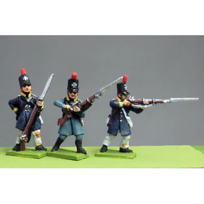 Silesian Landwehr, British shako, litewka, skirmishing (18mm)