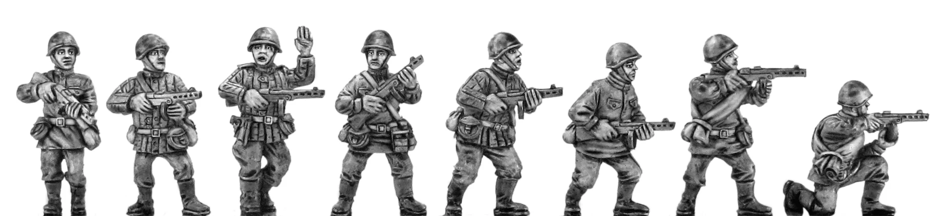 Soviet infantry in helmet with SMG (28mm)