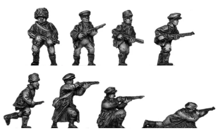 Soviet militia/partisans with rifle (15mm)