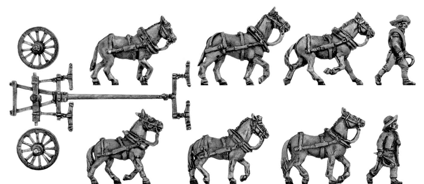 Spanish Artillery Mules and Drivers (18mm)