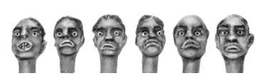 Sprue of six Fishmen heads (28mm)