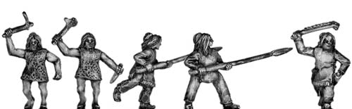 Tlingit warrior, sealskin/elk skin armour and melee weapons (15mm)