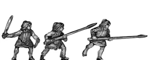 Tlingit warrior, slatted wooden armour and melee weapons (15mm)