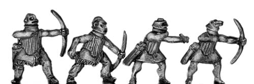 Tlingit warrior, slatted wooden armour, helmet and bow (15mm)