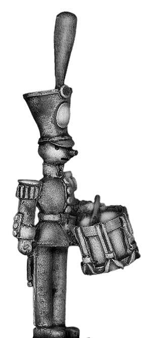 Toy Town Drummer in shako at attention (28mm)