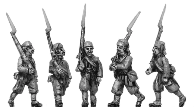 Zouaves in fez marching (15mm)